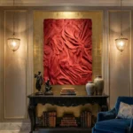 Red Rhapsody – Abstract Textured Wall Decor - Image 3