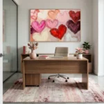 Romantic Layers Layered pink and red hearts Abstract wall decor