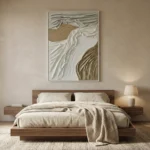 Sculpted Linen Drapes – Textured Wall Decor Wabi Sabi Art - Image 4