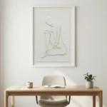 Serene Contour Figure Wall Art – Minimalist White Line Relief - Image 4