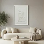 Serene Contour Figure Wall Art – Minimalist White Line Relief - Image 3