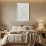 Serene Contour Figure Wall Art – Minimalist White Line Relief - Image 5