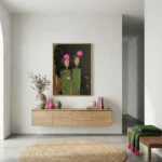 Shadow Blooms Dark background textured painting color wall art - Image 4