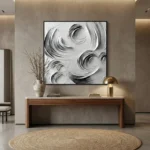 Silent Wave Flow Minimalist monochrome circular motion minimal wall art