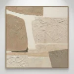 Soft Terrain Composition – Modern Beige Minimalist Canvas - Image 2