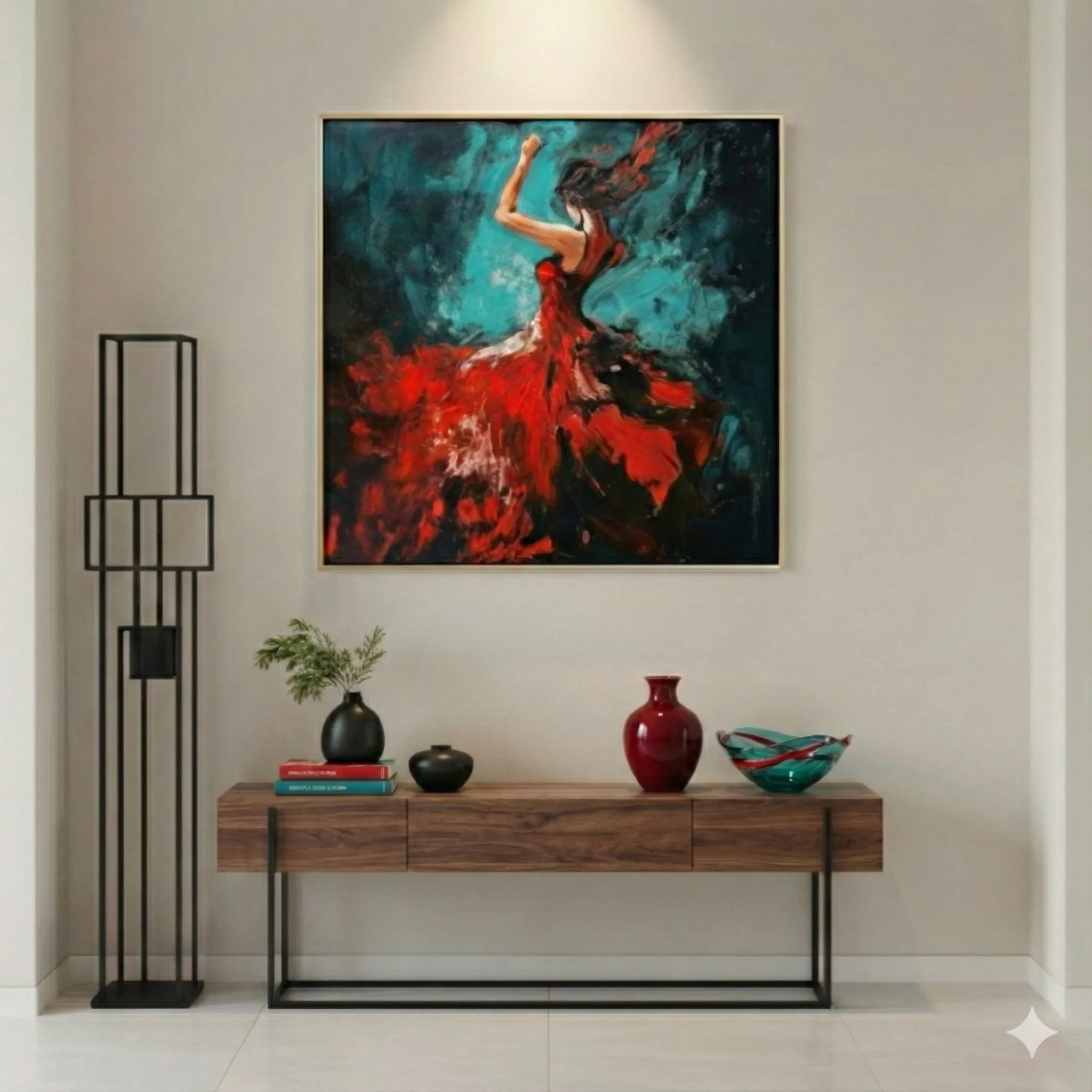 Teal-Passion-Motion-Expressive-textured-crimson-dancer-movement-color-art-2.webp Teal Passion Motion Expressive textured crimson dancer movement color art - Image 1
