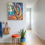 The Dreamer's View Boy watching celestial hand and moon abstract wall decor - Image 5