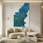 Tidal Cascade – Blue Gradient Fluid 3D Canvas - Image 5