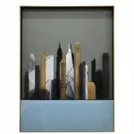 Urban Horizon Blue – Abstract Layered Cityscape Decor - Image 2