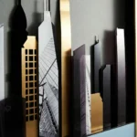 Urban Horizon Blue – Abstract Layered Cityscape Decor - Image 4
