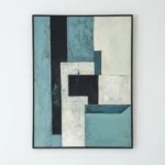 Urban Tones Textured blue and black blocks. abstract wall art - Image 2