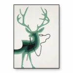 Verdant Silhouette – Layered Minimalist Deer Wall Art - Image 2