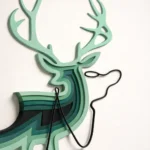 Verdant Silhouette – Layered Minimalist Deer Wall Art - Image 3