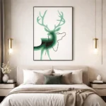 Verdant Silhouette – Layered Minimalist Deer Wall Art - Image 4
