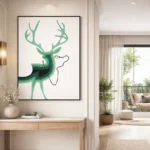 Verdant Silhouette – Layered Minimalist Deer Wall Art - Image 5