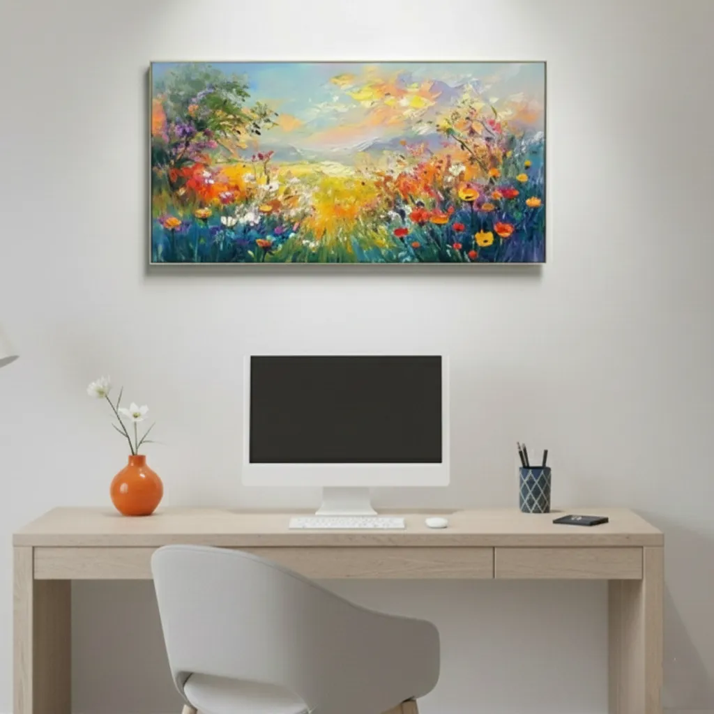 Vibrant-Summer-Glow-Modern-colorful-canvas-painting-color-wall-art-5.webp Vibrant Summer Glow Modern colorful canvas painting color wall art - Image 1