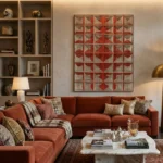 Warm Sienna Mosaic – 3D Textile Wall Decor