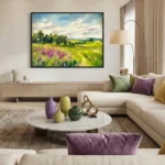 Wildflower Horizon Purple flowers green hills Color Wall Art