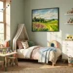 Wildflower Horizon Purple flowers green hills Color Wall Art - Image 5