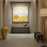 Yellow and White Layers – Abstract Textured Wall Decor - Image 3