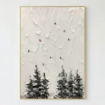 Alpine White Thick white impasto with black accents Minimal wall art