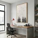 Alpine White Thick white impasto with black accents Minimal wall art - Image 2