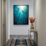 Azure Deep Dive Vibrant blue underwater photograph color wall art - Image 3