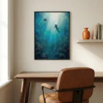 Azure Deep Dive Vibrant blue underwater photograph color wall art - Image 5