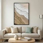 Blush Sands Soft pink sky meeting granular beach abstract wall art - Image 2