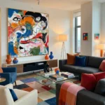 Chromatic Fusion Complex layering of vibrant colors color art wall decor - Image 2