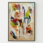 Chromatic Terrain Bold abstract colors on beige color wall art - Image 5
