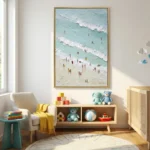 Coastal Retreat Aerial view of beach waves color wall art
