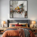 Concrete Concerto Heavily textured mixed media piano textured wall art - Image 2