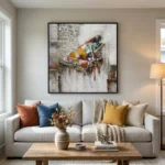 Concrete Concerto Heavily textured mixed media piano textured wall art - Image 5