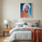 Coral Reverie Impasto figure with white hair color wall art - Image 2