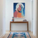 Coral Reverie Impasto figure with white hair color wall art - Image 5