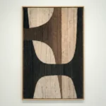 Earthen Tone Weave Dark brown and cream abstract textile Wabi Sabi wall decor