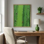 Emerald Ascent Golfers on textured green paint textured art wall decor - Image 2