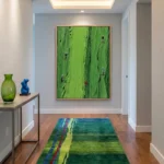 Emerald Ascent Golfers on textured green paint textured art wall decor - Image 3