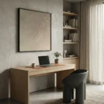 Ethereal Flock White silhouettes on warm beige Textured art wall art - Image 4