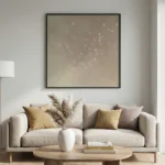 Ethereal Flock White silhouettes on warm beige Textured art wall art - Image 5
