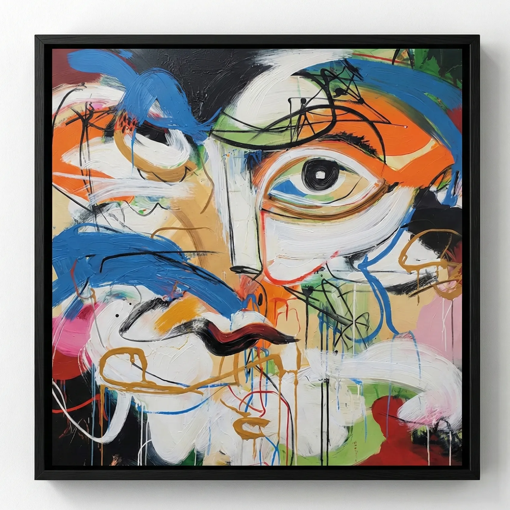 Expressive Facade Deconstructed portrait with vibrant colors color wall decor - Image 1