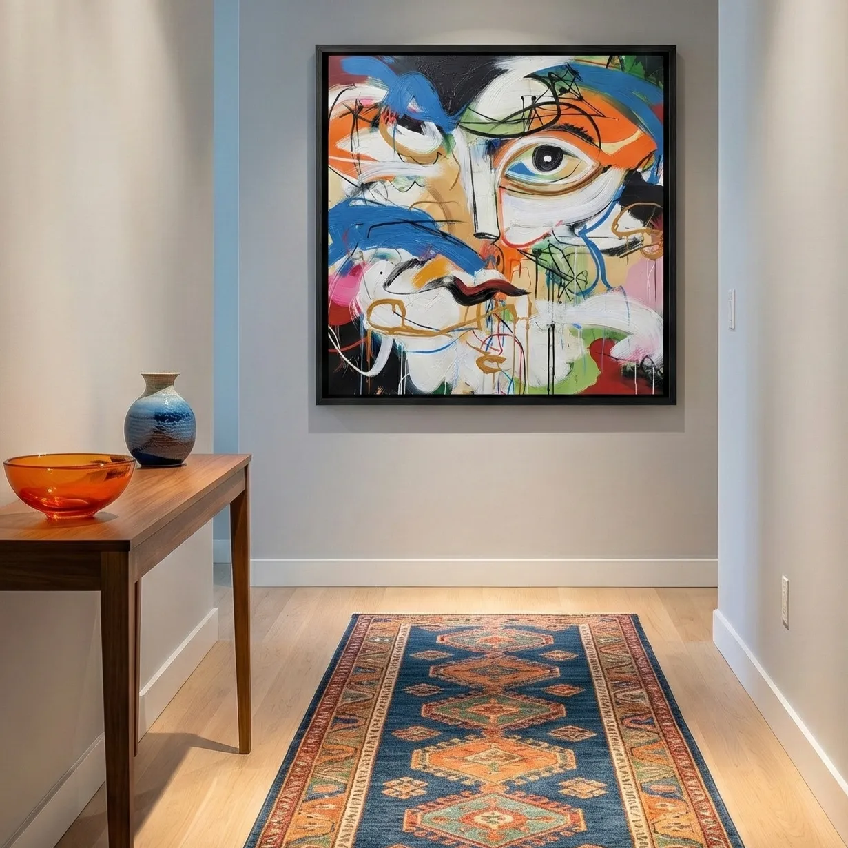 Expressive Facade Deconstructed portrait with vibrant colors color wall decor - Image 5
