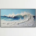 Frosted Tide Thick impasto wave art textured wall decor