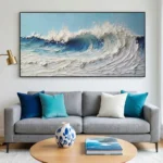 Frosted Tide Thick impasto wave art textured wall decor - Image 2