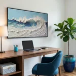 Frosted Tide Thick impasto wave art textured wall decor - Image 3