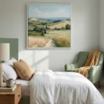 Golden Horizon Path Beige fields and blue sky color wall art - Image 5