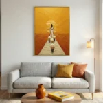 Golden Horizon Walk Thick impasto sunset scene painting Textured art wall decor - Image 4