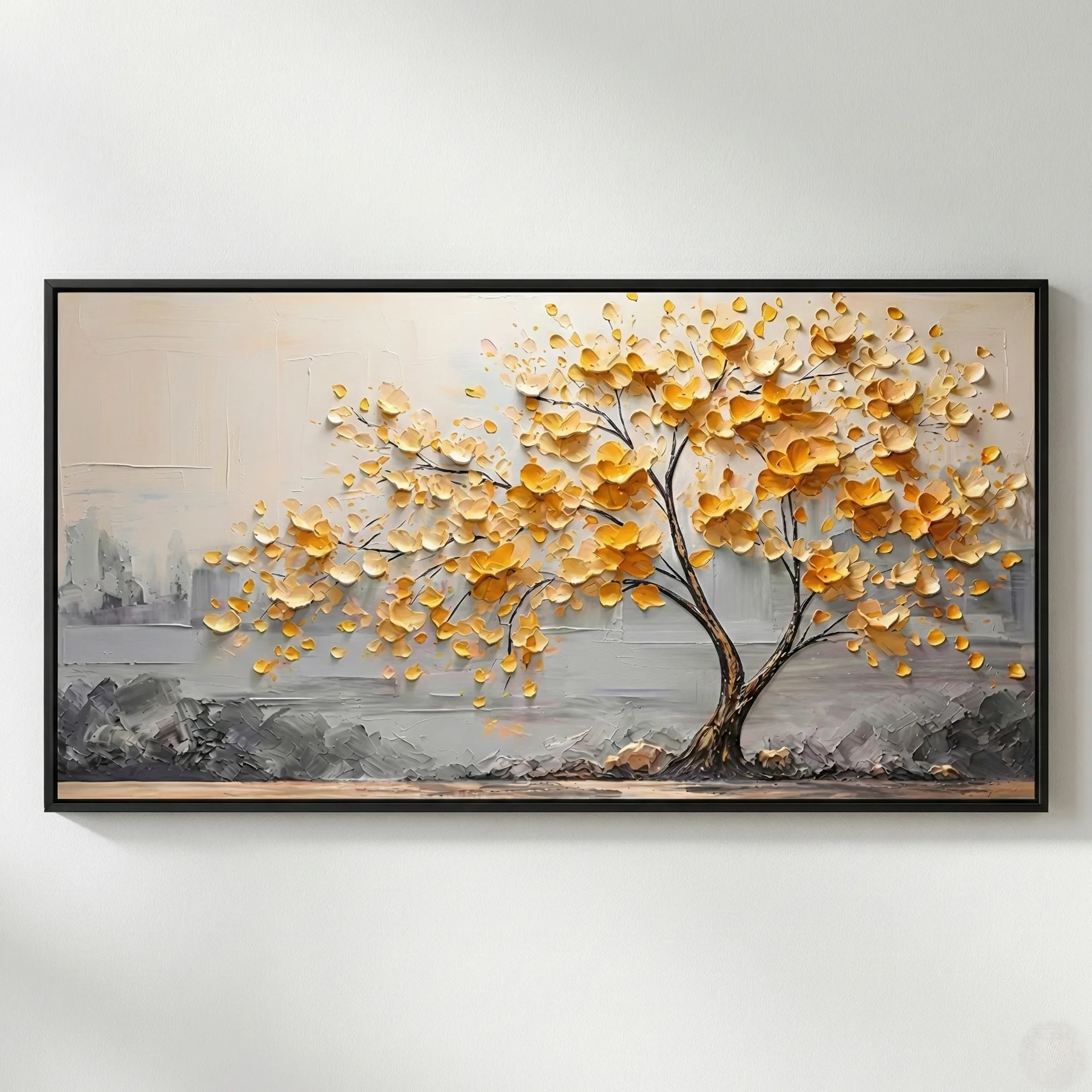 Impasto Golden Grove – Abstract Textured Wall Decor (1) Impasto Golden Grove – Abstract Textured Wall Decor - Image 1
