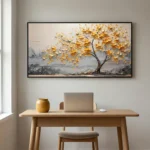 Impasto Golden Grove – Abstract Textured Wall Decor - Image 2